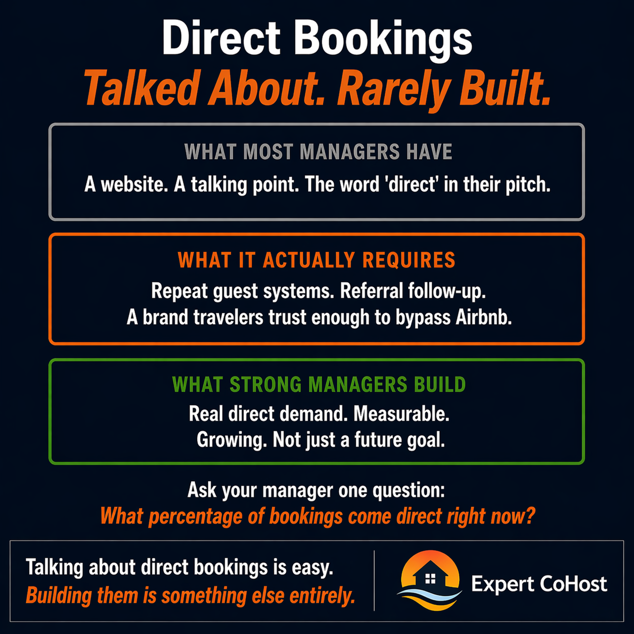 Most property managers talk about direct bookings as a goal — few build the systems, branding, and guest experience required to actually create them.