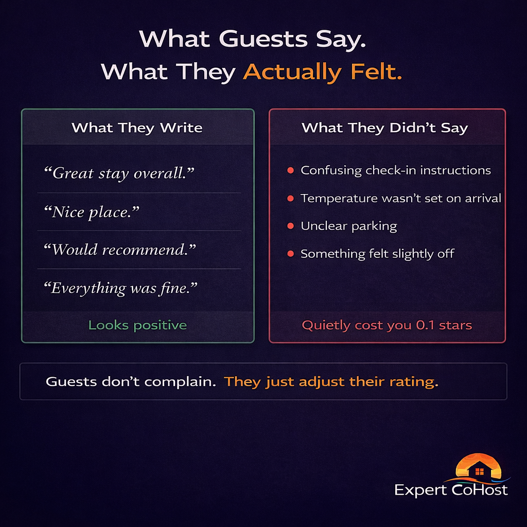 Airbnb guests don't complain about what bothered them — they quietly adjust their rating instead